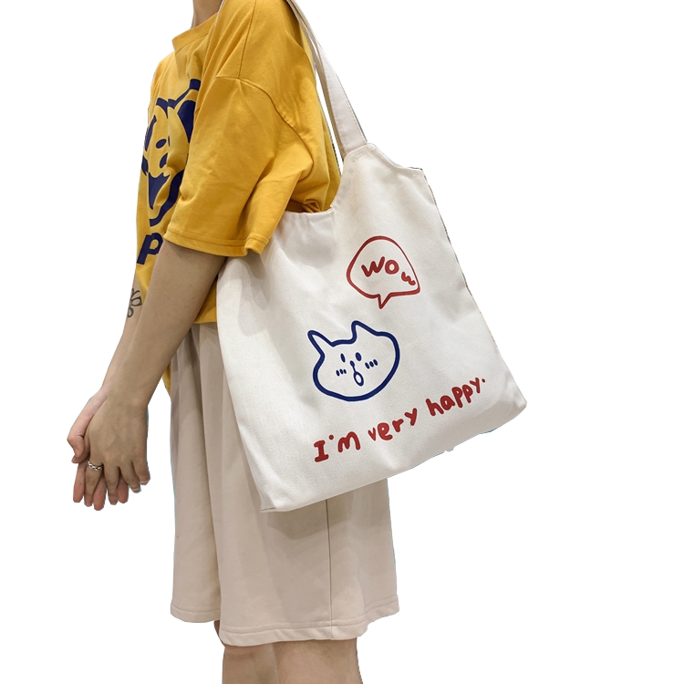 [Mã WABRWB giảm 15% đơn 150k] Túi Vải Tote Đeo Vai Quai Tròn XinhStore Có Khóa Kéo